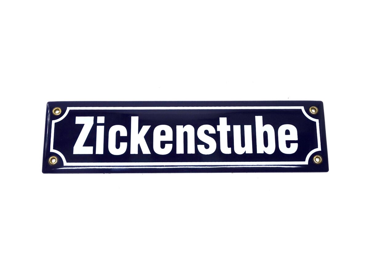 Straßenschild aus Emaille - Zickenstube - Vintage Look