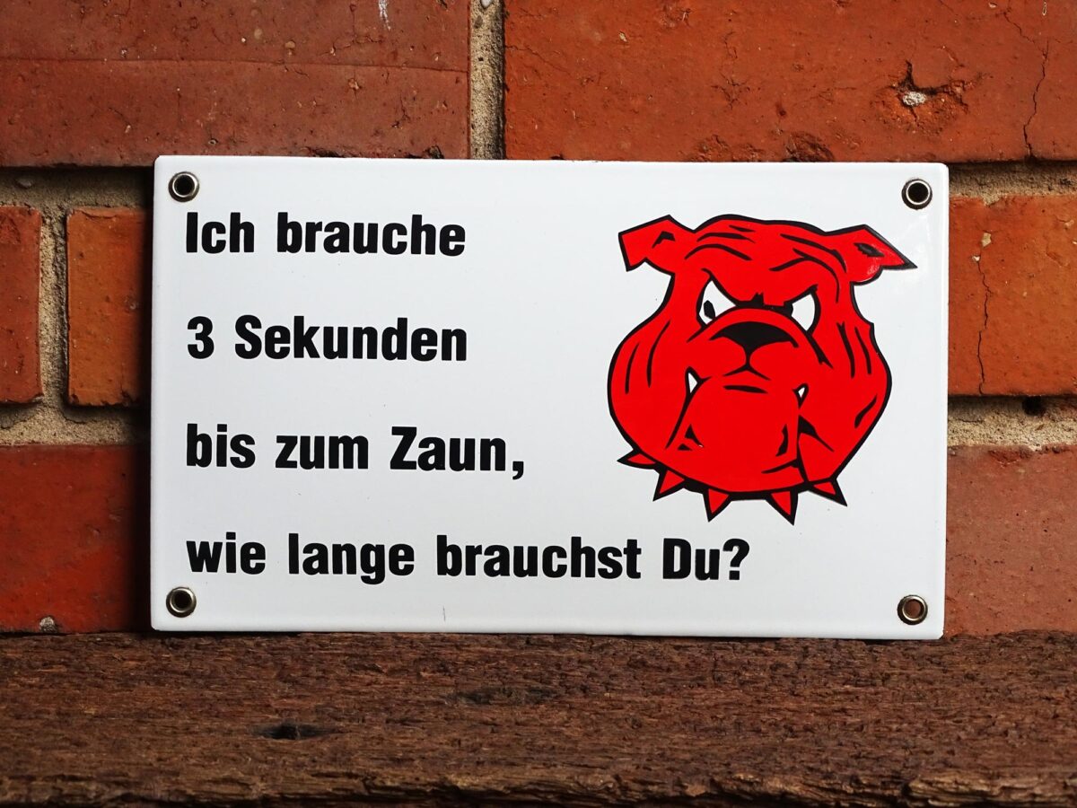 Warnschild aus Emaille - Ich brauche 3 Sekunden ... - Vintage Look