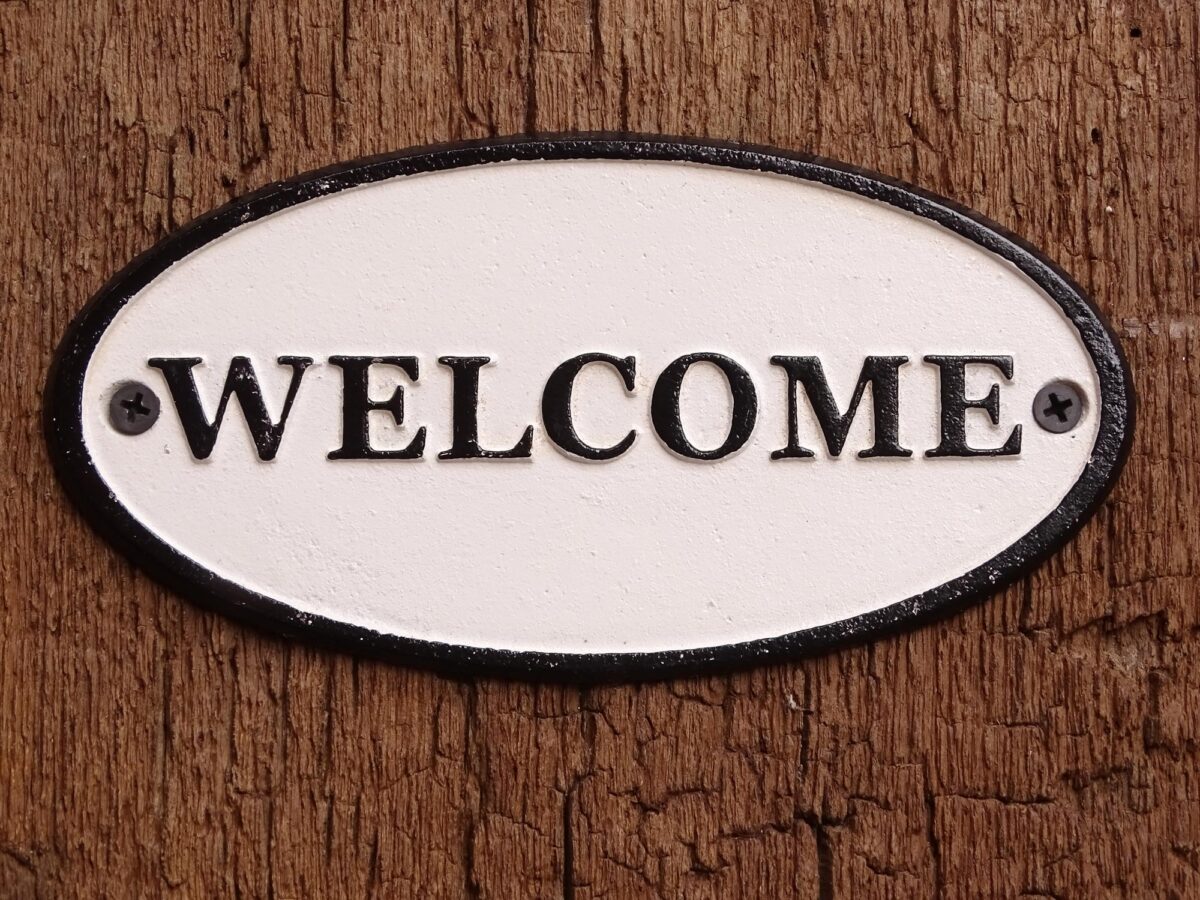 Ovales Schild aus Gusseisen - Welcome - Vintage Look