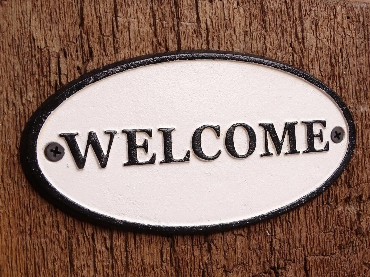 Ovales Schild aus Gusseisen - Welcome - Vintage Look