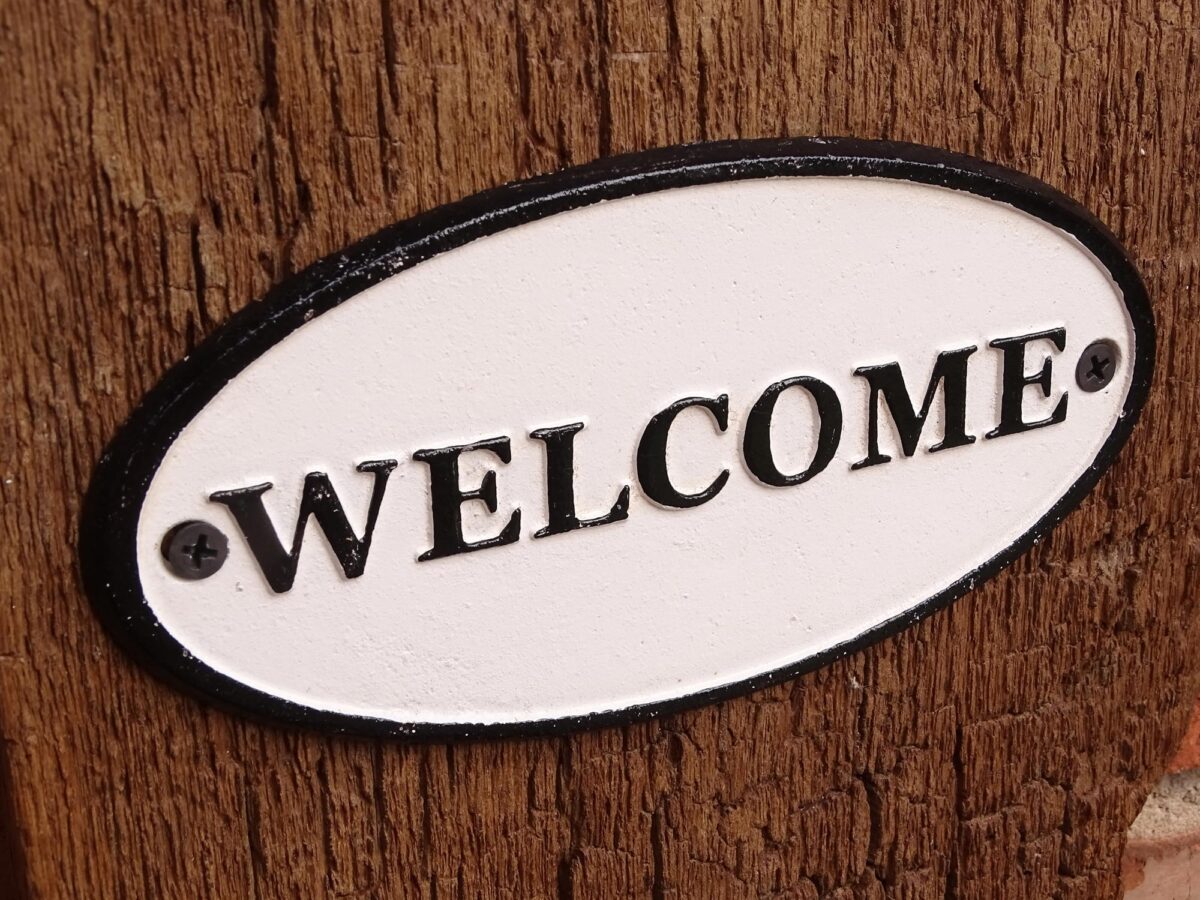 Ovales Schild aus Gusseisen - Welcome - Vintage Look