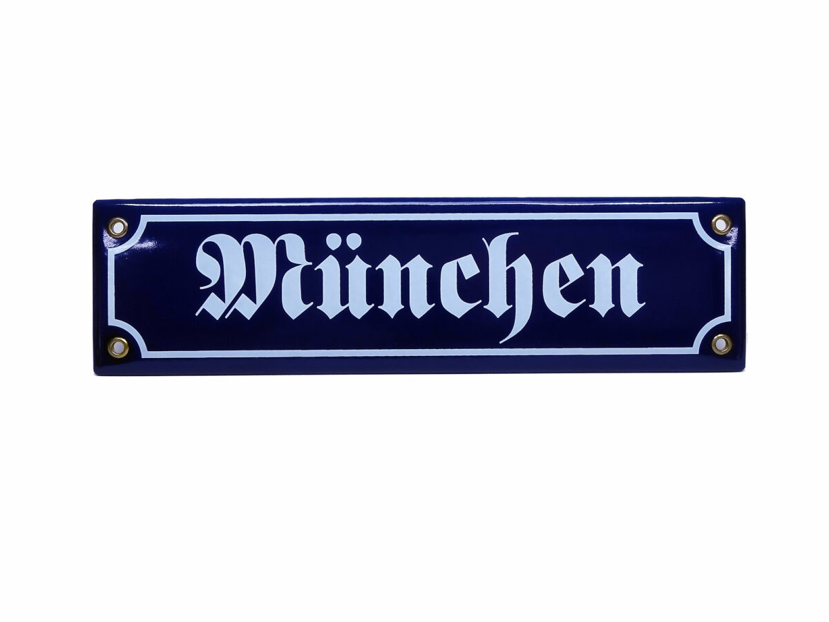 Straßenschild aus Emaille - München - Vintage Look