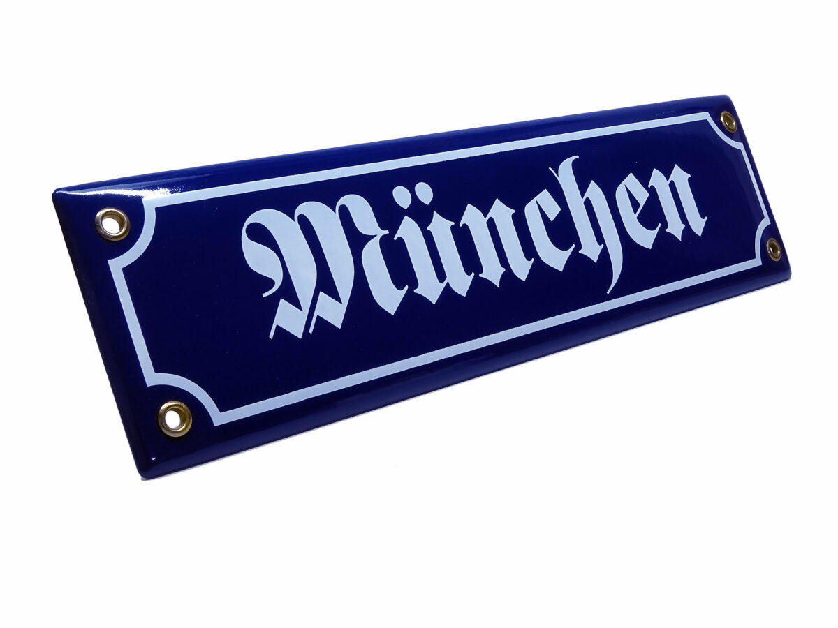 Straßenschild aus Emaille - München - Vintage Look