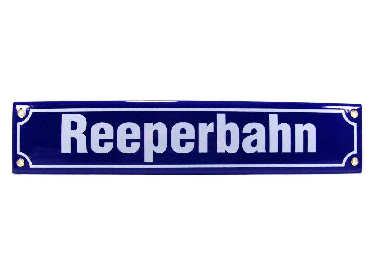 Straßenschild aus Emaille - Reeperbahn - Vintage Look