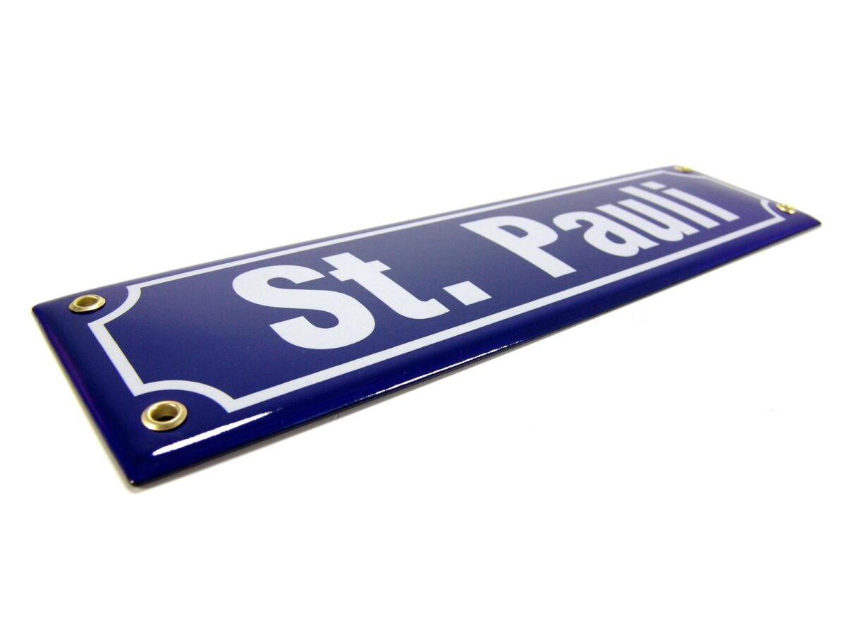 Straßenschild aus Emaille - St. Pauli - Vintage Look