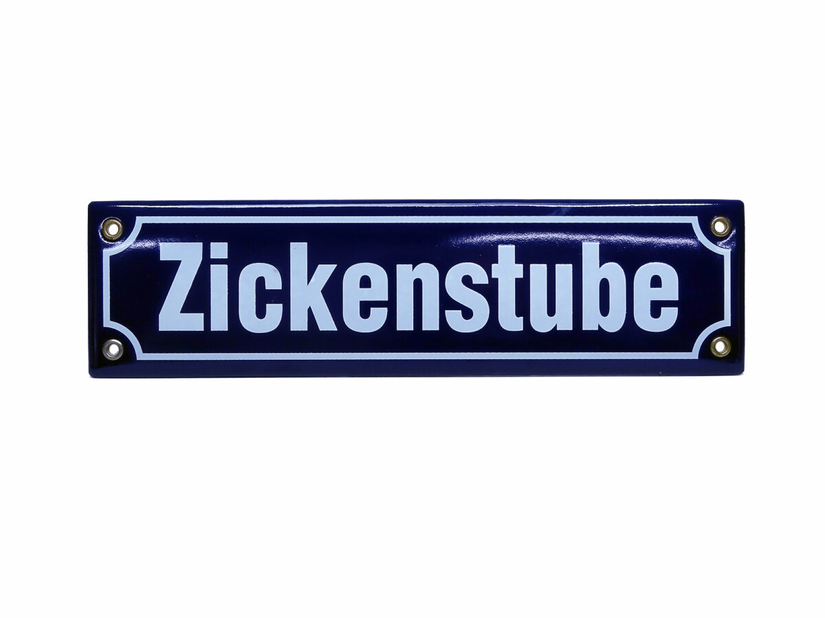 Straßenschild aus Emaille - Zickenstube - Vintage Look