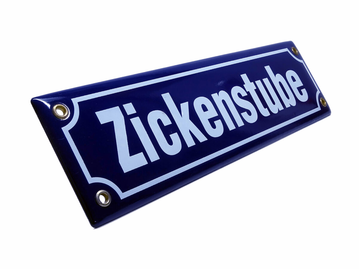 Straßenschild aus Emaille - Zickenstube - Vintage Look